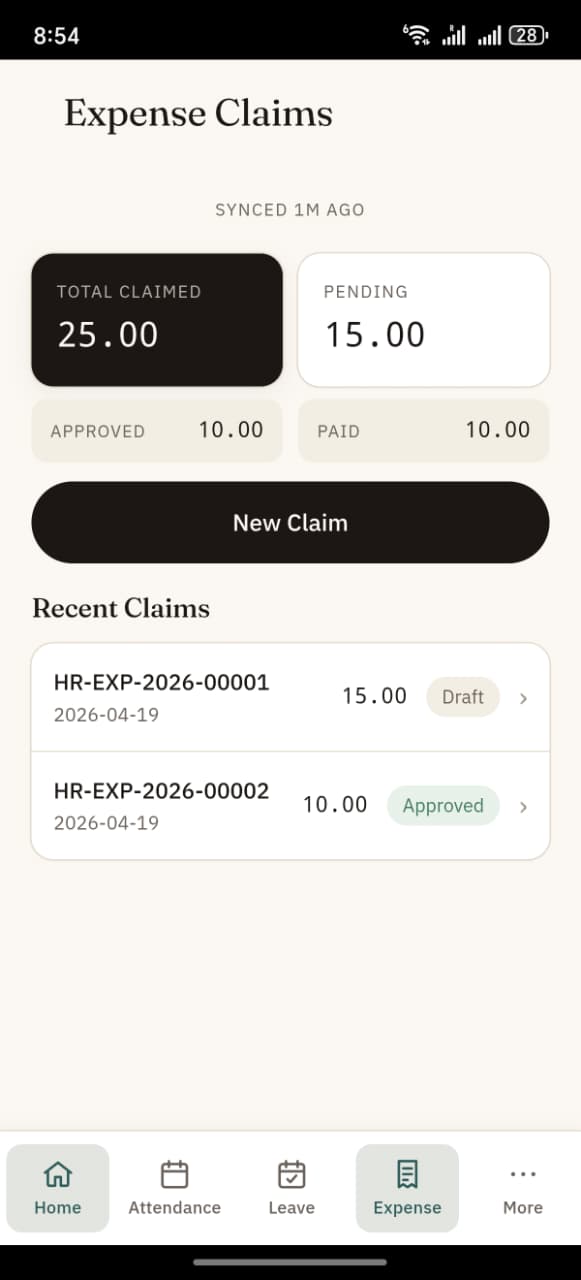 Expense tab