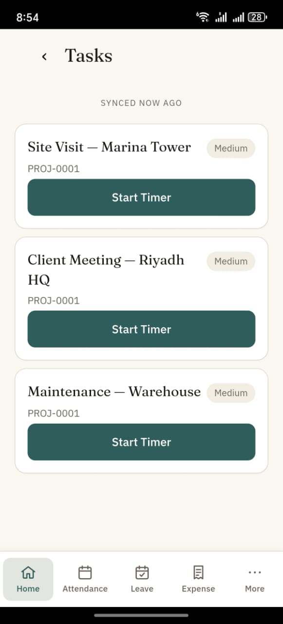Tasks list