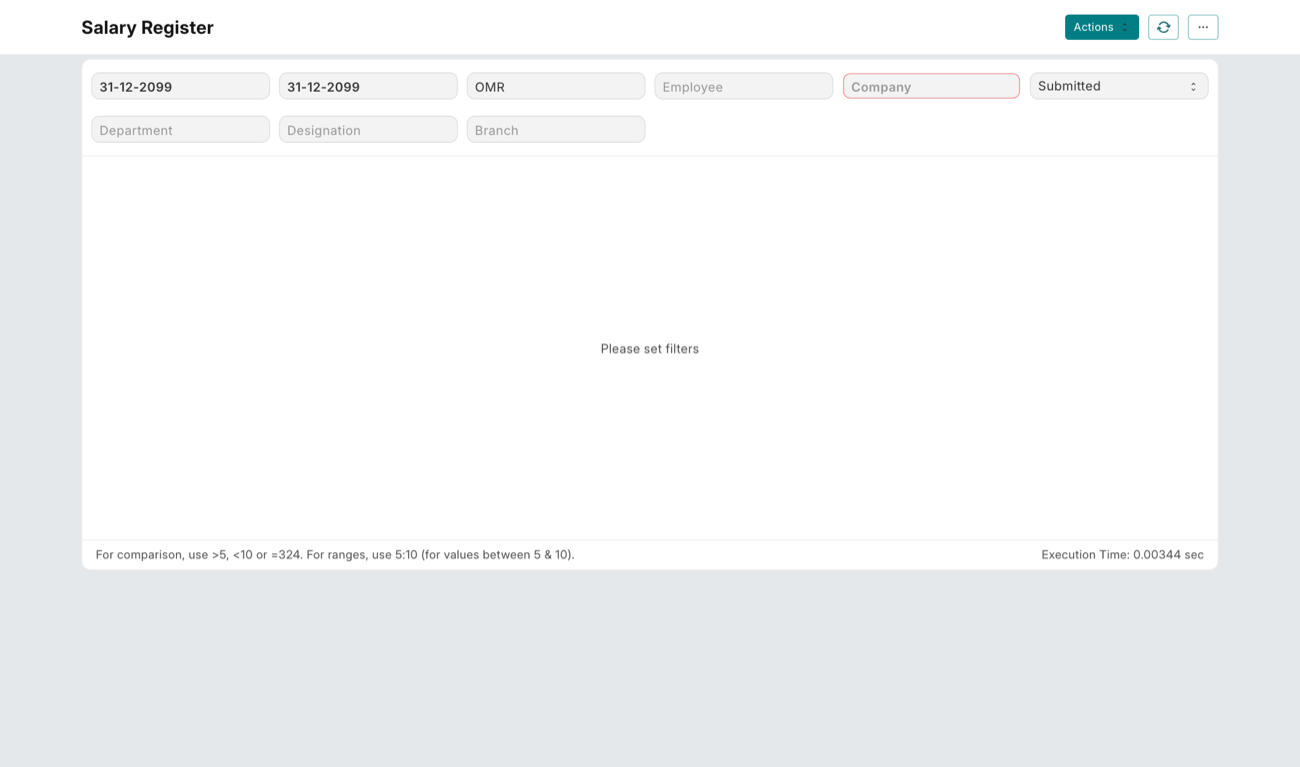 Salary Register report